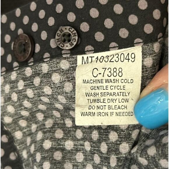 Cinch Mens Black Purple Dot Print Western Button Up Shirt L Rodeo Ranch Cowboy - Picture 6 of 6
